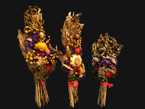 Herbarium Bouquet of Flowers and Herbs Alchemist Witch Set 3D Model