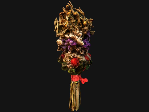 Herbarium Bouquet of Flowers and Herbs Alchemist Witch Set 3D Model