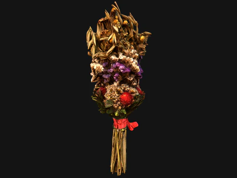 Herbarium Bouquet of Flowers and Herbs Alchemist Witch Set 3D Model