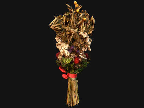 Herbarium Bouquet of Flowers and Herbs Alchemist Witch Set 3D Model