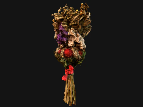 Herbarium Bouquet of Flowers and Herbs Alchemist Witch Set 3D Model