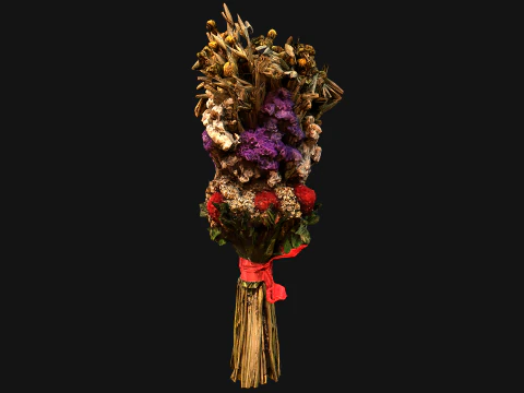Herbarium Bouquet of Flowers and Herbs Alchemist Witch Set 3D Model
