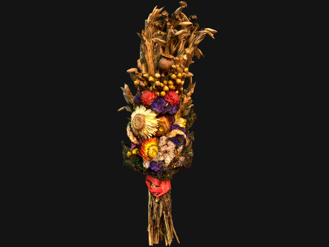 Herbarium Bouquet of Flowers and Herbs Alchemist Witch Set 3D Model
