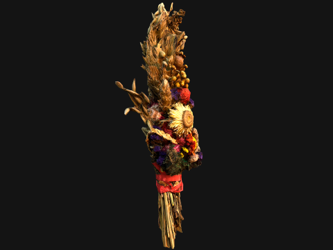 Herbarium Bouquet of Flowers and Herbs Alchemist Witch Set 3D Model