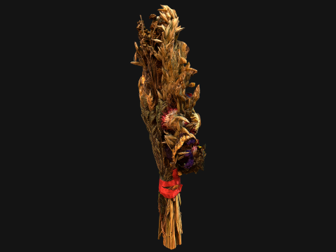 Herbarium Bouquet of Flowers and Herbs Alchemist Witch Set 3D Model