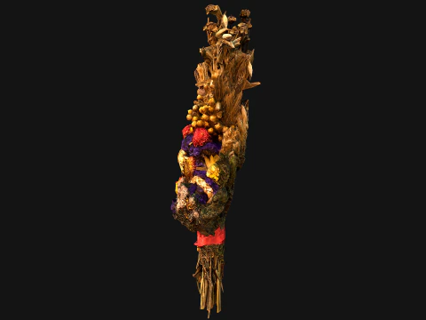 Herbarium Bouquet of Flowers and Herbs Alchemist Witch Set 3D Model