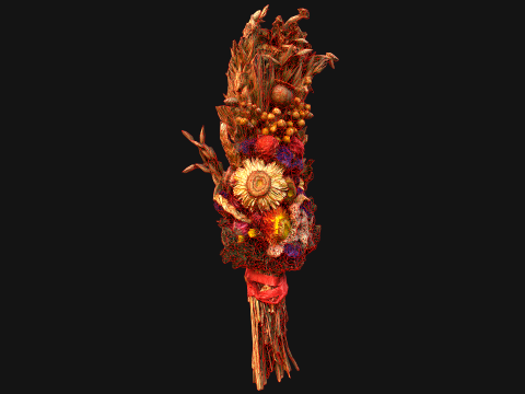 Herbarium Bouquet of Flowers and Herbs Alchemist Witch Set 3D Model