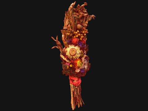 Herbarium Bouquet of Flowers and Herbs Alchemist Witch Set 3D Model