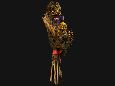 Herbarium Bouquet of Flowers and Herbs Alchemist Witch Set 3D Model