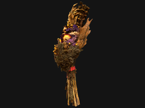 Herbarium Bouquet of Flowers and Herbs Alchemist Witch Set 3D Model