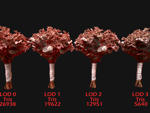 Wedding Bouquet Dried Flowers Bride 3D Model