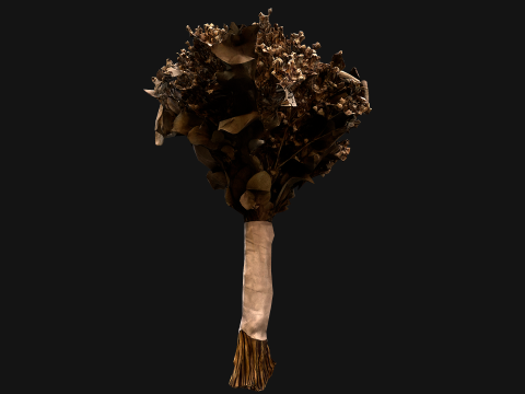 Wedding Bouquet Dried Flowers Bride 3D Model