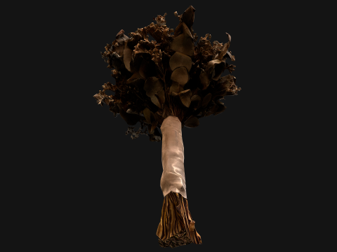 Wedding Bouquet Dried Flowers Bride 3D Model