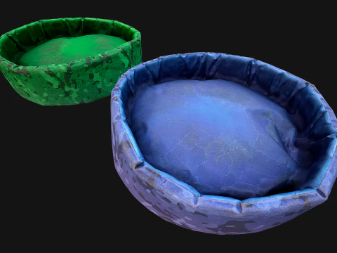 Bed Hond Kat Dier Slaapplaats Meubilair 3D Model