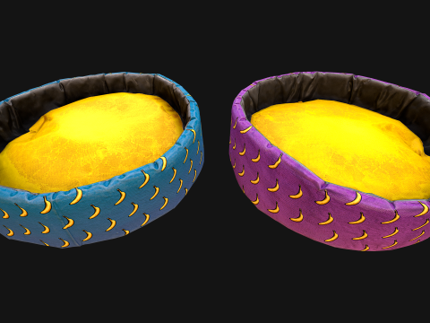 Pet Bed for Cats and Dogs with Banana Print Modelo 3D