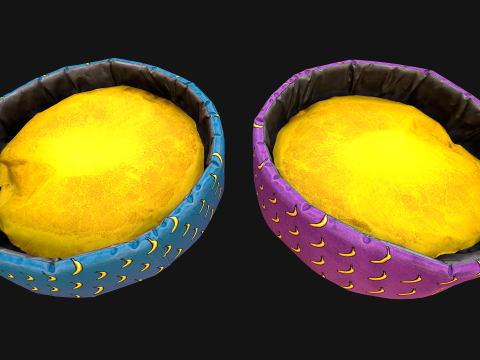 Pet Bed for Cats and Dogs with Banana Print Modelo 3D