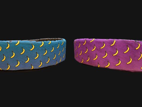 Pet Bed for Cats and Dogs with Banana Print Modelo 3D