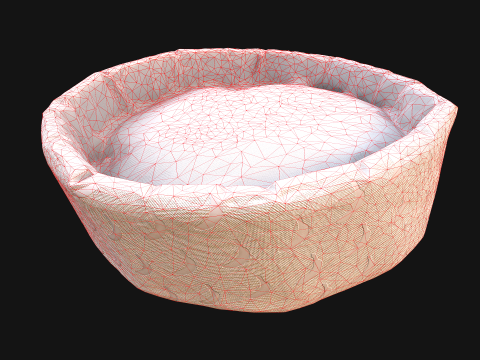 Pet Bed for Cats and Dogs with Banana Print Modelo 3D