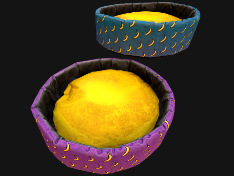 Pet Bed for Cats and Dogs with Banana Print Modelo 3D