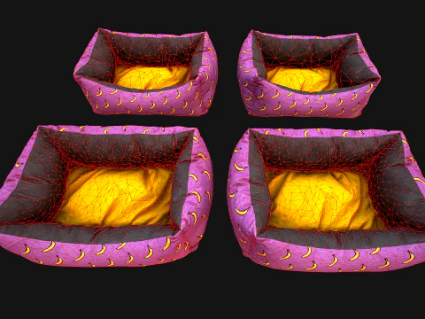Dog Cat Pet Bed Banana Print 3D Model