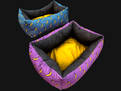 Dog Cat Pet Bed Banana Print 3D Model