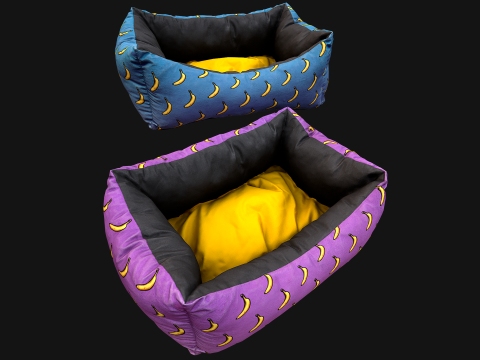Dog Cat Pet Bed Banana Print 3D Model