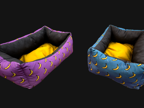 Dog Cat Pet Bed Banana Print 3D Model