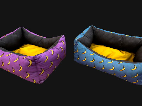 Dog Cat Pet Bed Banana Print 3D Model