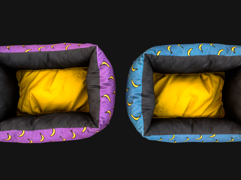 Dog Cat Pet Bed Banana Print 3D Model