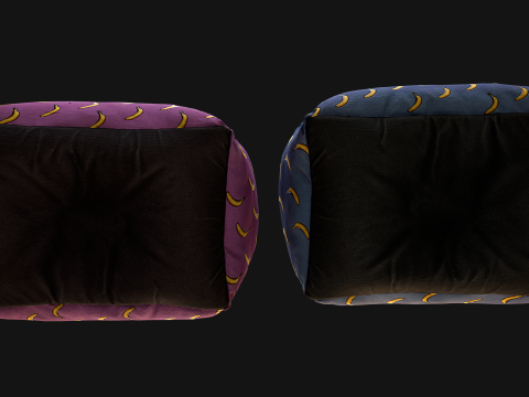 Dog Cat Pet Bed Banana Print 3D Model