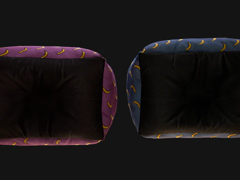 Dog Cat Pet Bed Banana Print 3D Model
