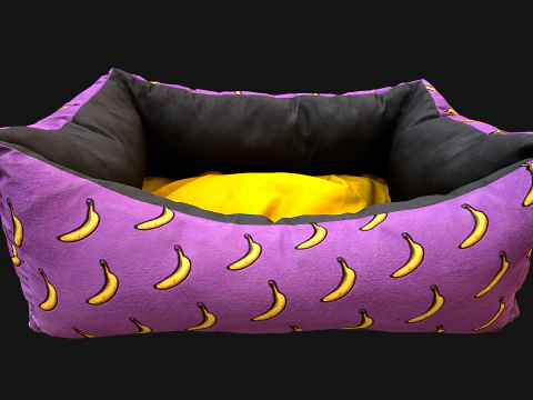 Dog Cat Pet Bed Banana Print 3D Model
