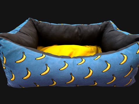 Dog Cat Pet Bed Banana Print 3D Model