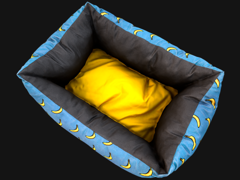Dog Cat Pet Bed Banana Print 3D Model