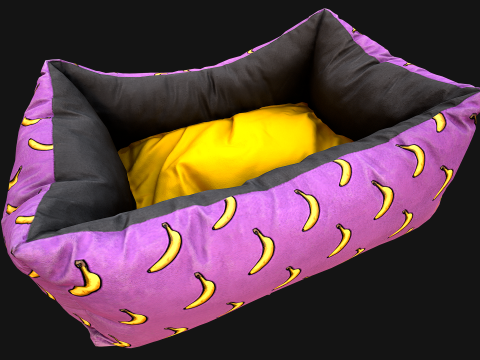Dog Cat Pet Bed Banana Print 3D Model