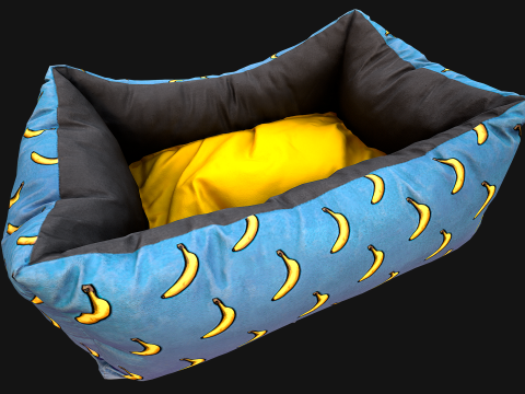 Dog Cat Pet Bed Banana Print 3D Model