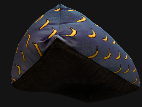 Dog Cat Pet Bed Banana Print 3D Model