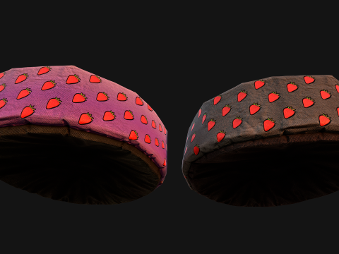 Pet Bed for Cats and Dogs with Strawberry Print 3D Model