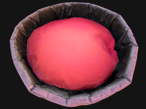 Pet Bed for Cats and Dogs with Strawberry Print 3D Model