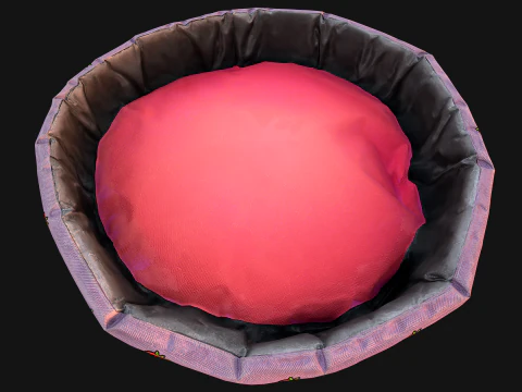Pet Bed for Cats and Dogs with Strawberry Print 3D Model