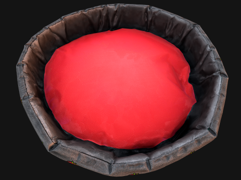 Pet Bed for Cats and Dogs with Strawberry Print 3D Model