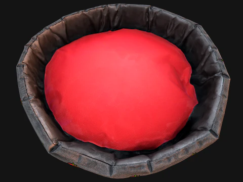 Pet Bed for Cats and Dogs with Strawberry Print 3D Model