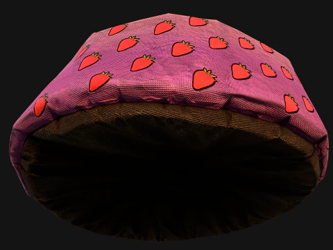 Pet Bed for Cats and Dogs with Strawberry Print 3D Model