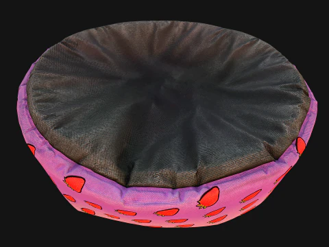 Pet Bed for Cats and Dogs with Strawberry Print 3D Model