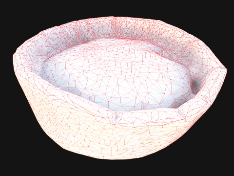 Pet Bed for Cats and Dogs with Strawberry Print 3D Model