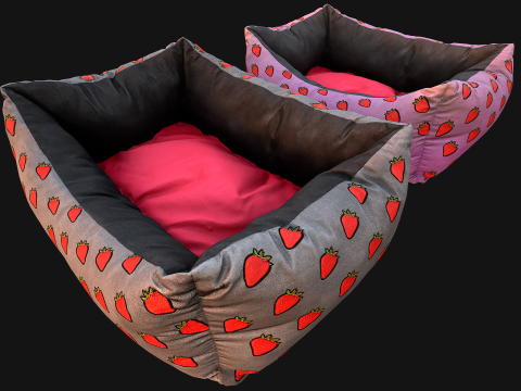 Dog Cat Pet Bed Strawberry Print Modelo 3D
