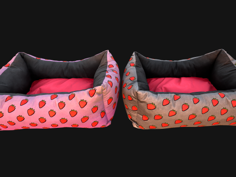 Dog Cat Pet Bed Strawberry Print Model 3D
