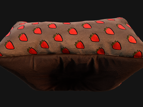 Dog Cat Pet Bed Strawberry Print Model 3D