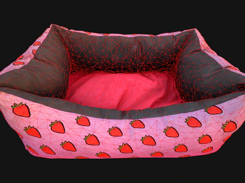 Dog Cat Pet Bed Strawberry Print 3D Model