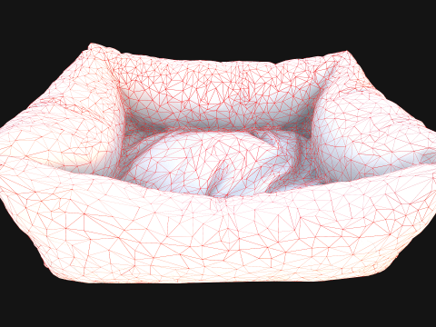 Dog Cat Pet Bed Strawberry Print Model 3D